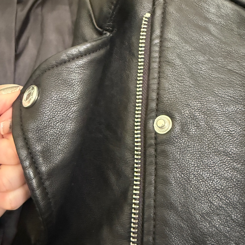 Vegan Leather Fully Lined Moto Jacket XL - Picture 7 of 9